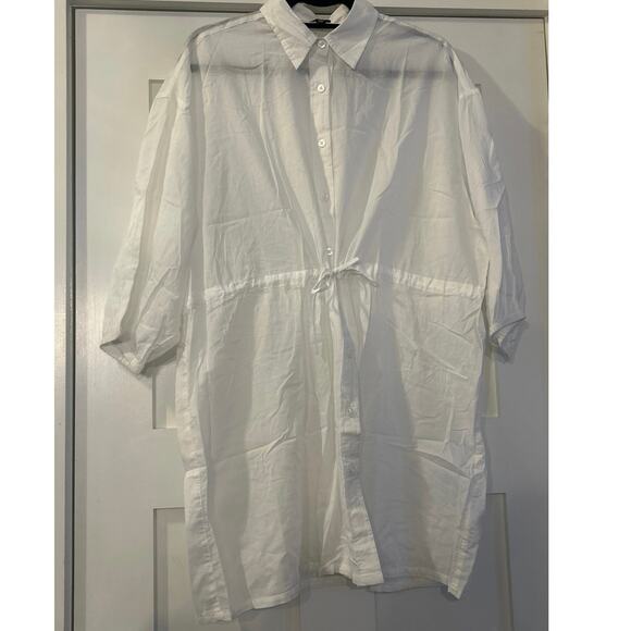 J. Crew Cinched shirtdress in sheer cotton voile Medium - Picture 4 of 6